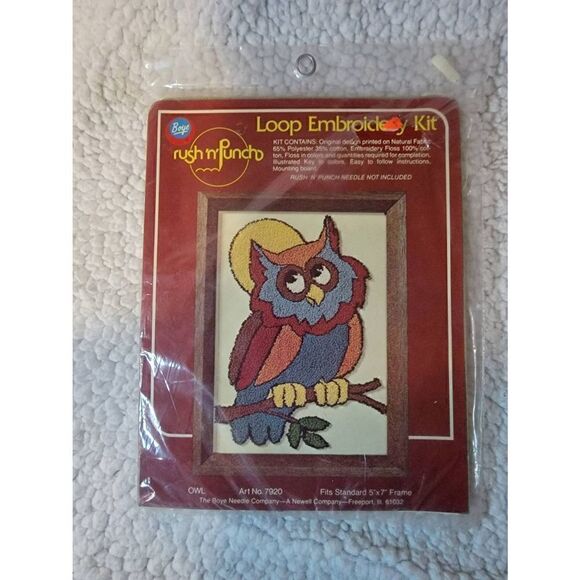 Owl Loop Embroidery Kith Colorful Rush N Punch Set Boye #7920 - Picture 1 of 3
